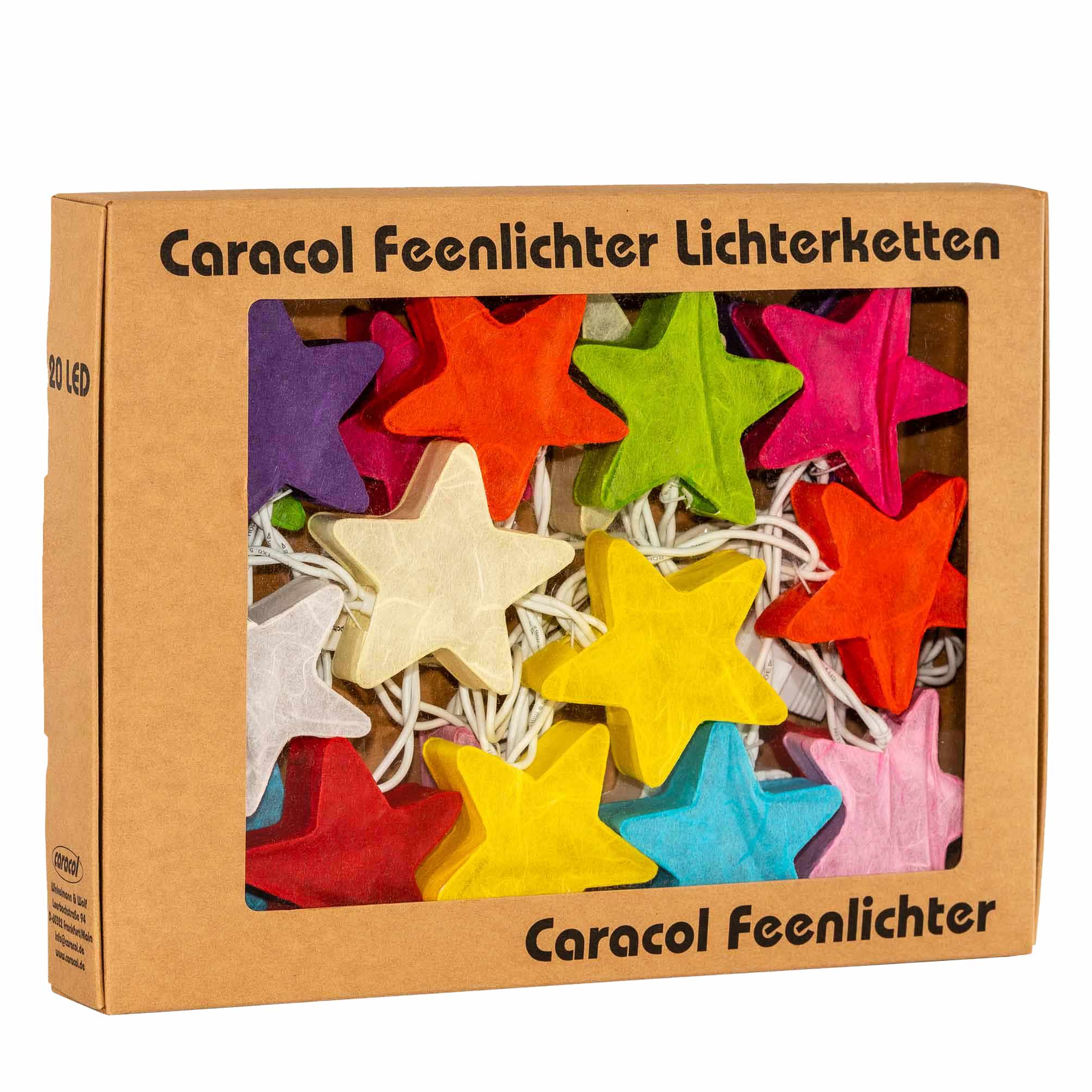 Caracol-Feenlichter-LED-Sterne-Rainbow-20L-Verpackung