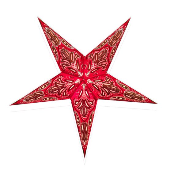 Sternenlicht Papierstern Aloe Vera Rot 5 Zackig