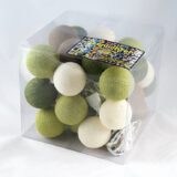Baumwollball Cottonball LED Lichterkette Feenlichter Olive Verpackung 35L