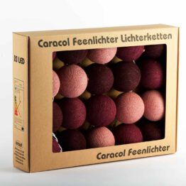 Baumwollball Cottonball LED Lichterkette Feenlichter Burgundy Verpackung 20L
