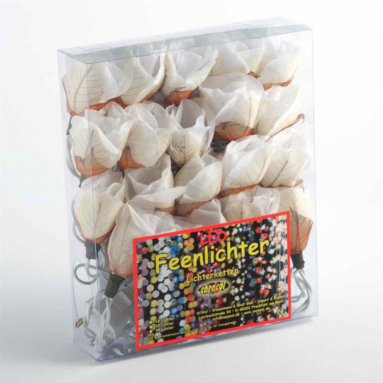 LED Lichterkette Feenlichter Teerosen Weiss - Caracol Shop