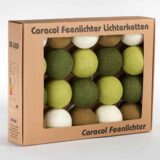 Baumwollball Cottonball LED Lichterkette Feenlichter Olive Verpackung 20L
