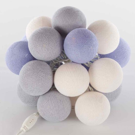 Baumwollball Feenlichter Lichterkette Bälle Ice Lavender
