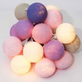 Baumwollball Cottonball LED Lichterkette Feenlichter Berries beleuchtet