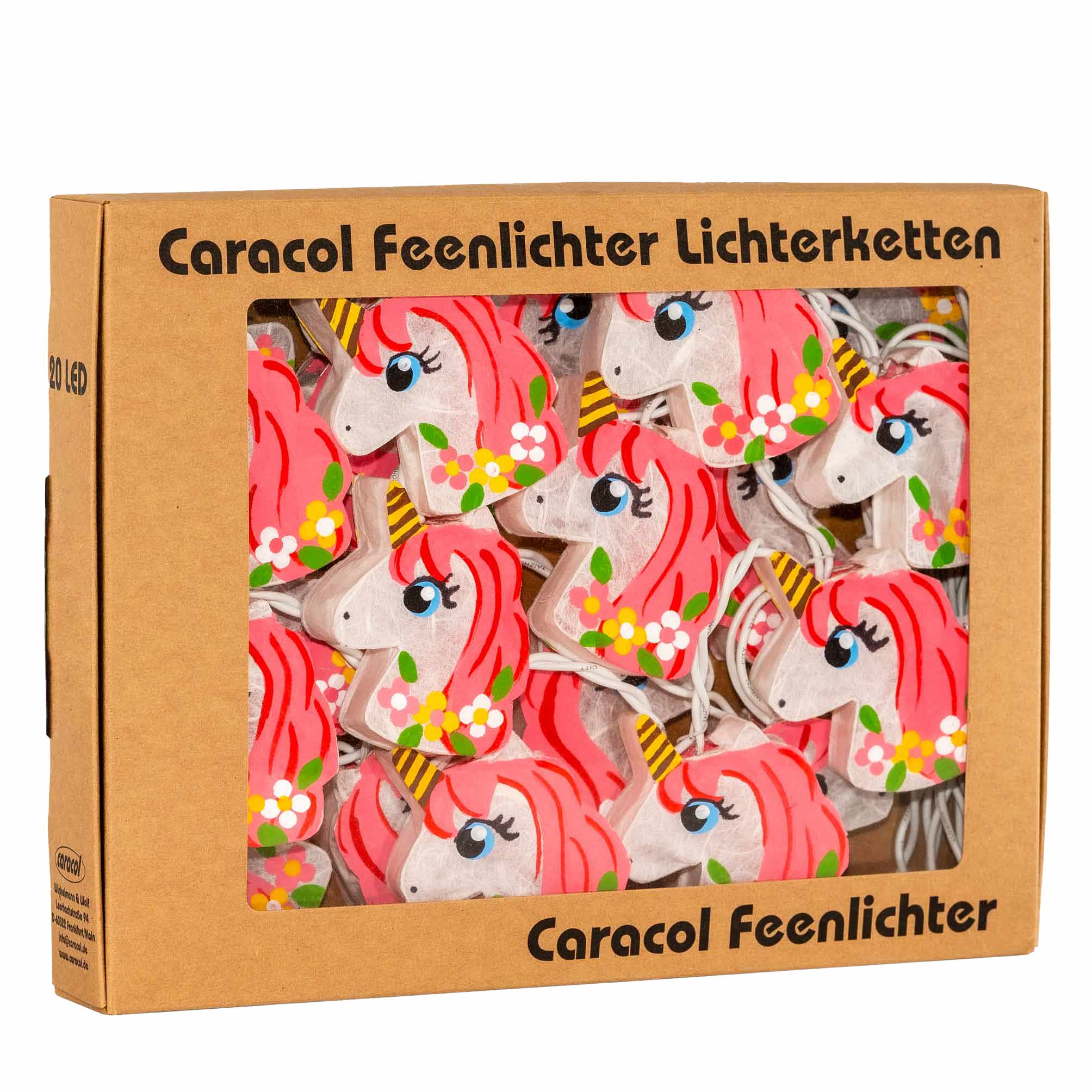 Caracol-Feenlichter-LED-Einhorn-FlowerPower-Pink-20L-Verpackung