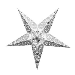 Sternenlicht Papierstern Eisblume Weiss Metallic 5 Zackig