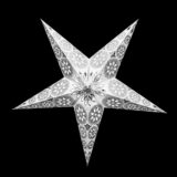Sternenlicht Papierstern Eisblume Weiss Metallic 5 Zackig Nachts