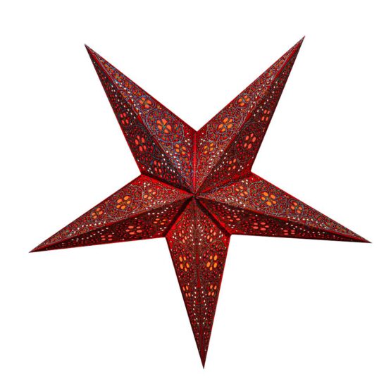 Sternenlicht Papierstern Moulin Rouge Rot 5 Zackig